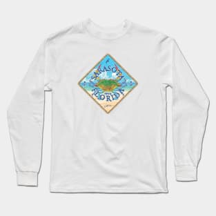 Sarasota, Florida, Blue Crab on Beach Long Sleeve T-Shirt